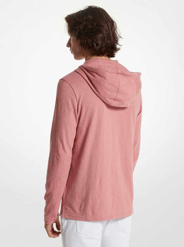 Michael Kors Slub Cotton Henley Dusty Rose | SN-MK27939