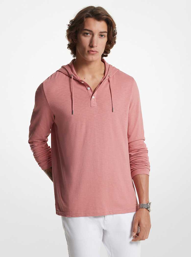 Michael Kors Slub Cotton Henley Dusty Rose | SN-MK27939