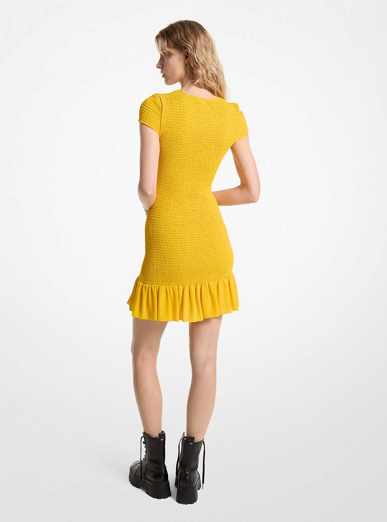 Michael Kors Smocked Georgette Mini Bright Dandelion | SN-MK26647