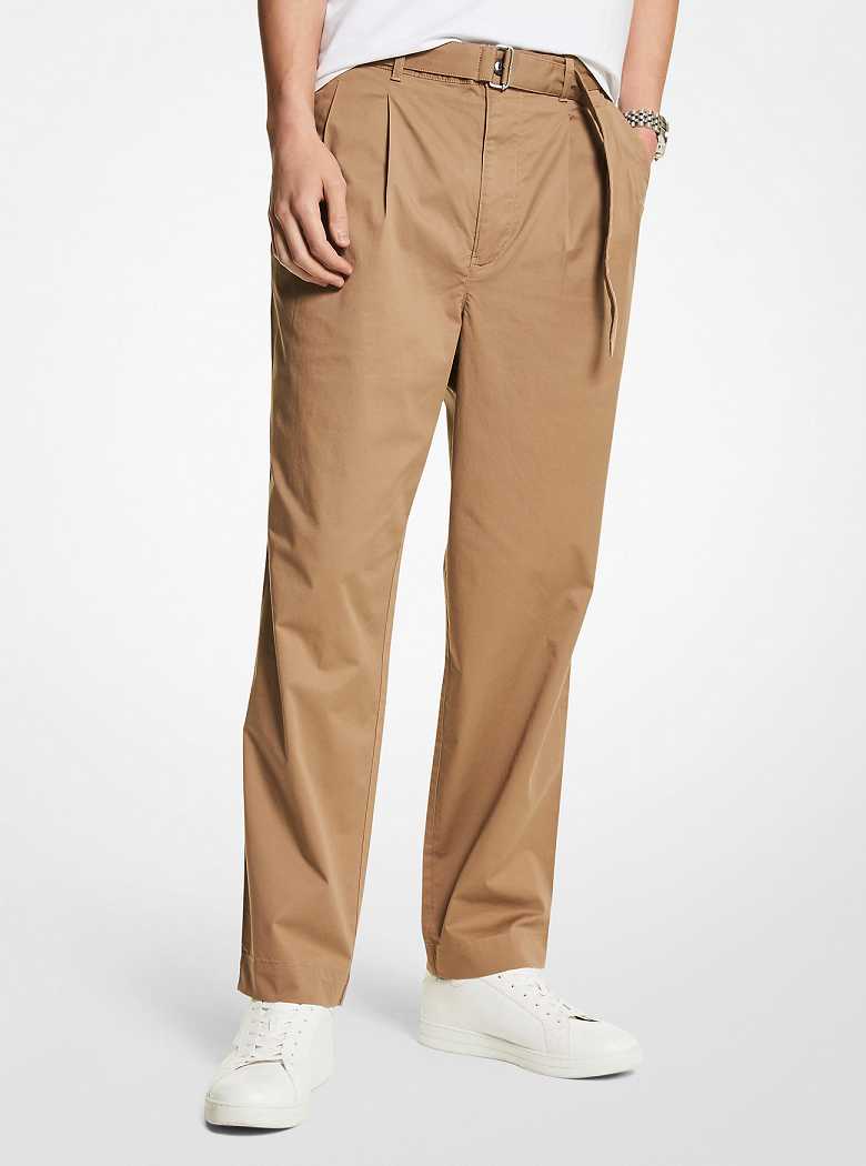 Michael Kors Stretch Cotton Belted Khaki | SN-MK28022