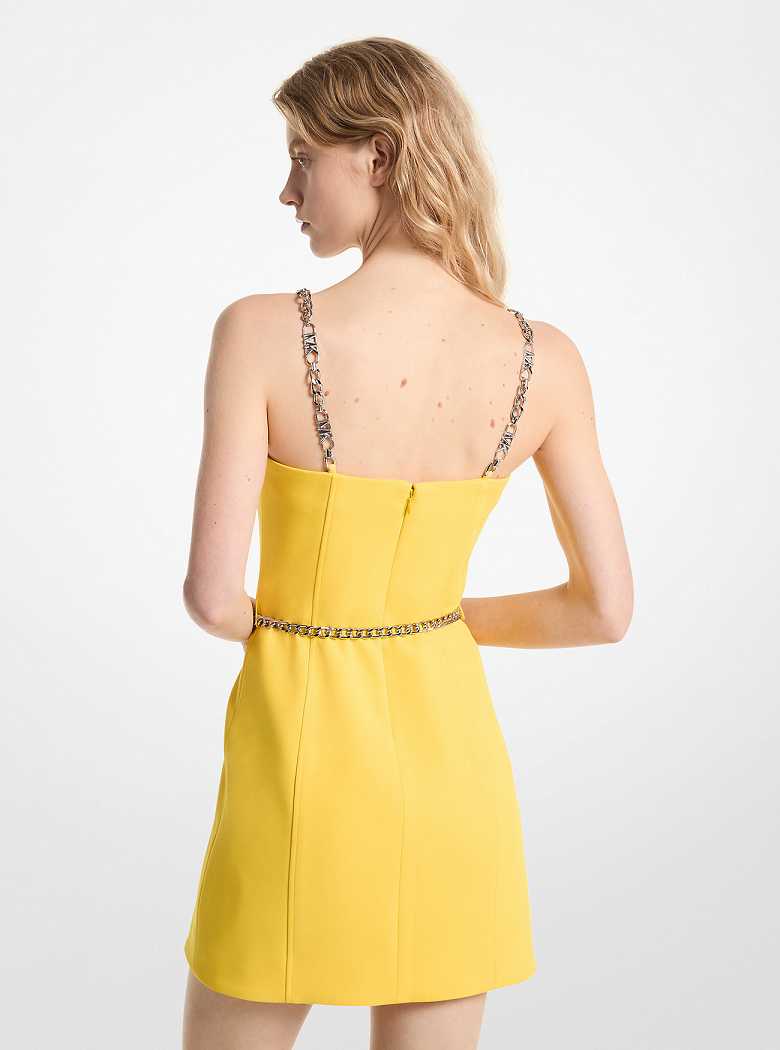 Michael Kors Stretch Crepe Belted Mini Bright Dandelion | SN-MK26648