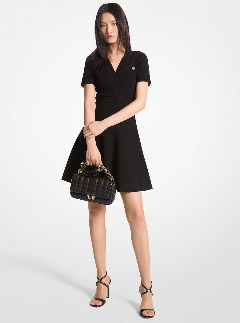 Michael Kors Stretch Knit Flared Mini Black | SN-MK26663