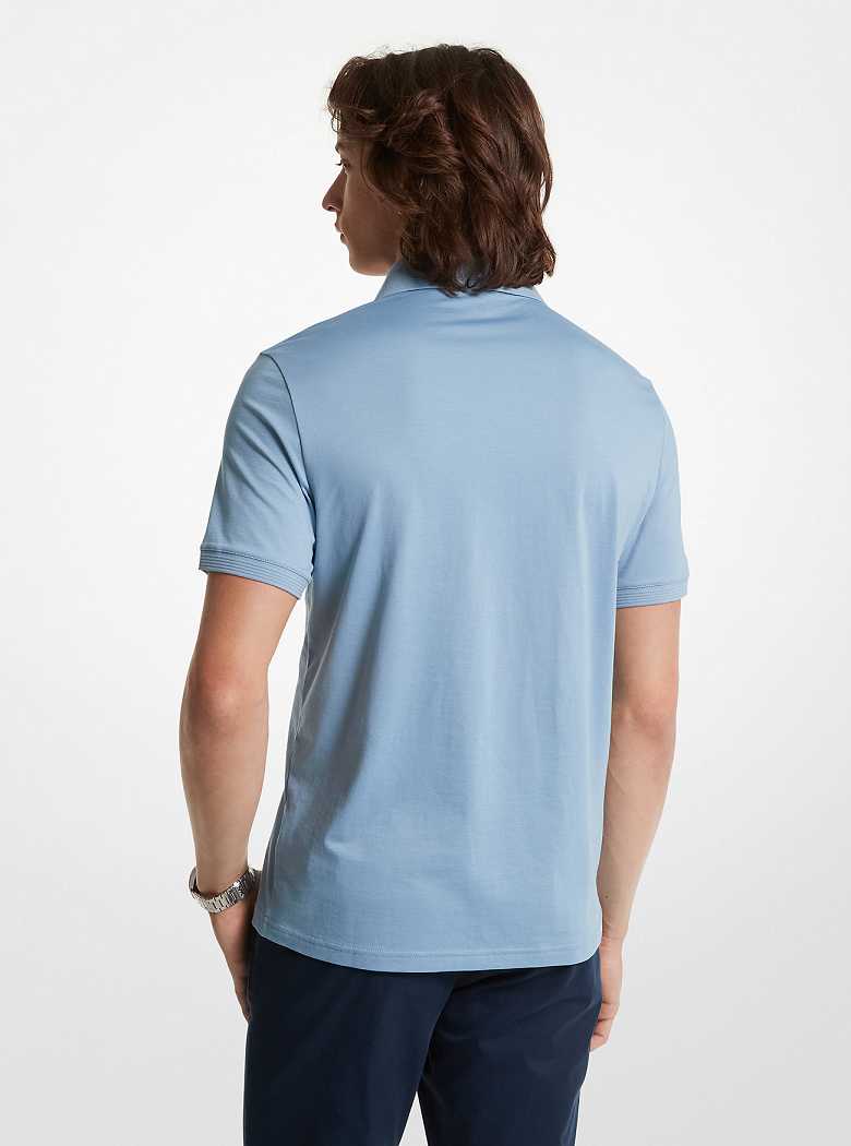 Michael Kors Stretch Pima Cotton Polo Chambray | SN-MK27949