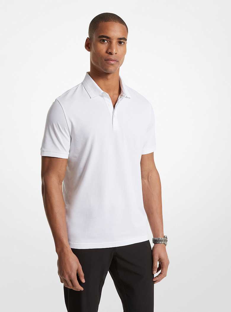 Michael Kors Stretch Pima Cotton Polo White | SN-MK27959