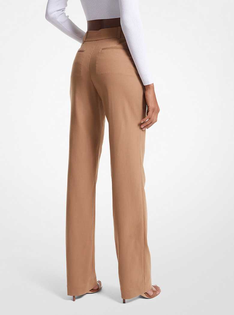 Michael Kors Stretch Wool Dark Camel | SN-MK26566