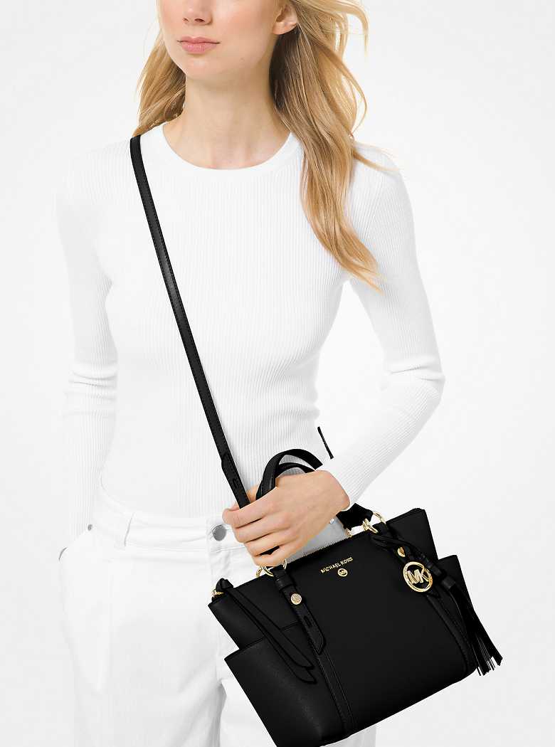 Michael Kors Sullivan Small Saffiano Leather Top-Zip Black | SN-MK26892