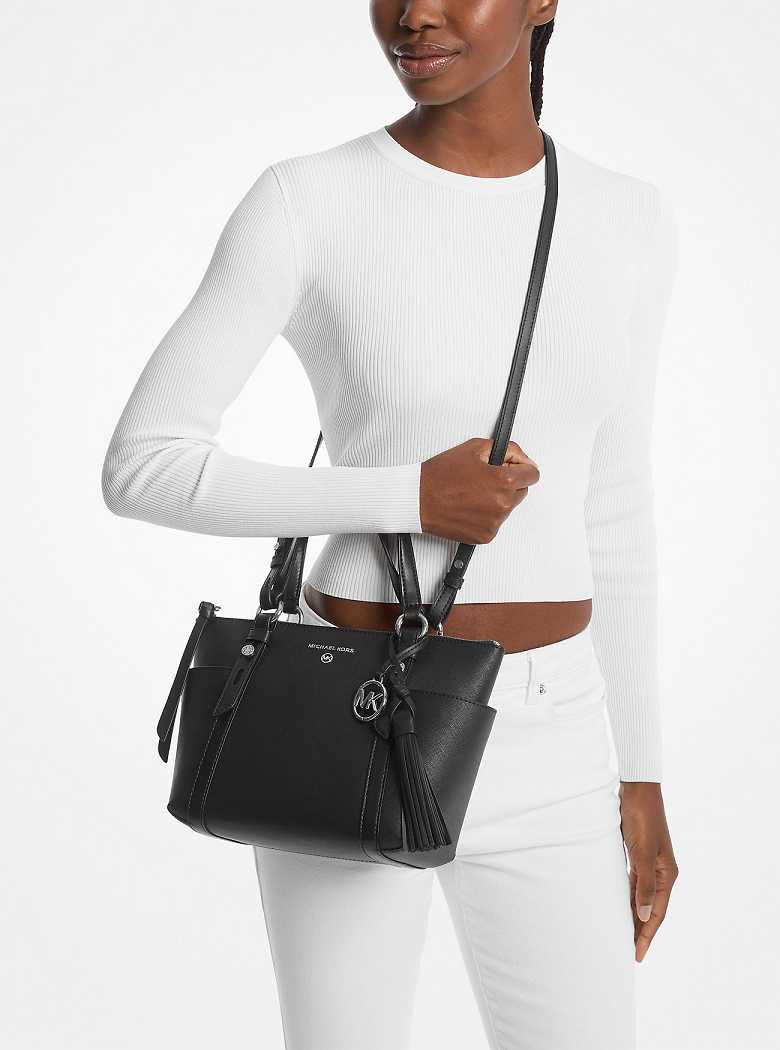 Michael Kors Sullivan Small Saffiano Leather Top-Zip Black | SN-MK26918