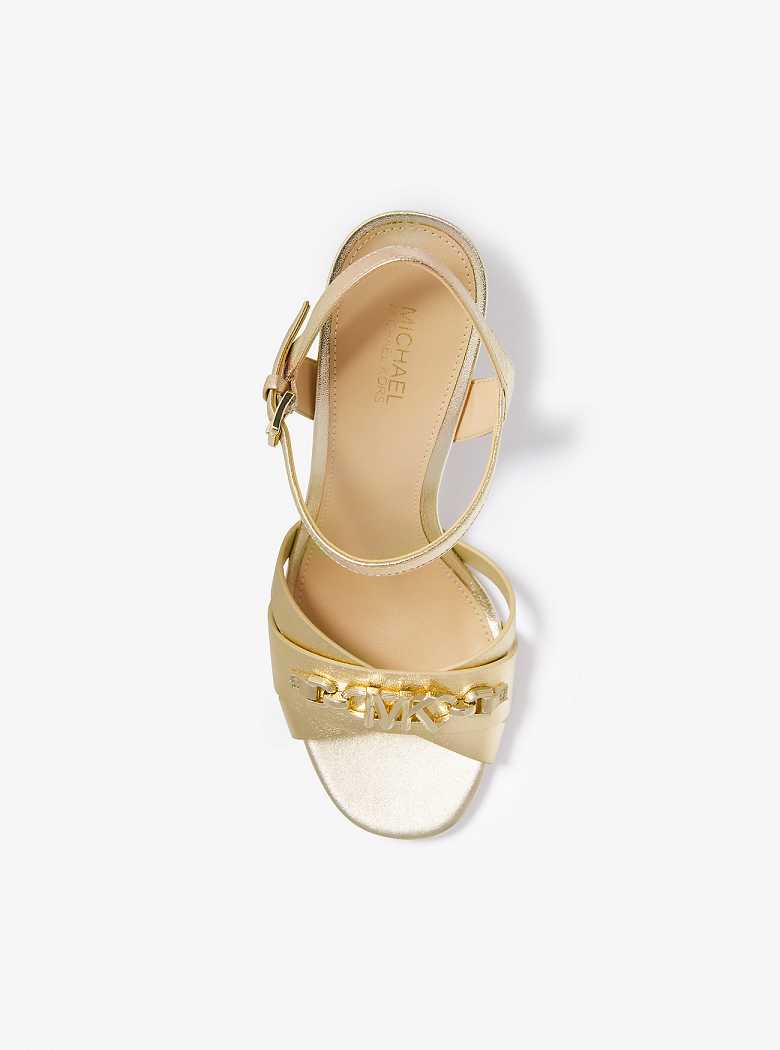 Michael Kors Tiffanie Metallic Leather Pale Gold | SN-MK27524