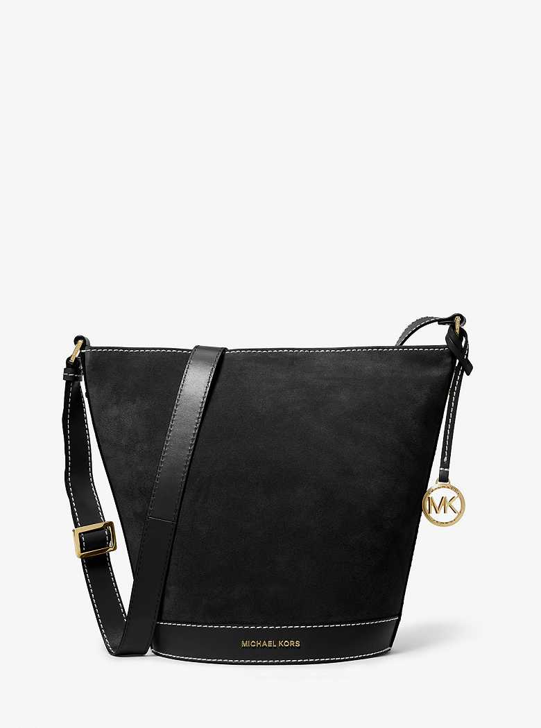 Michael Kors Townsend Topstitched Suede Black | SN-MK27251