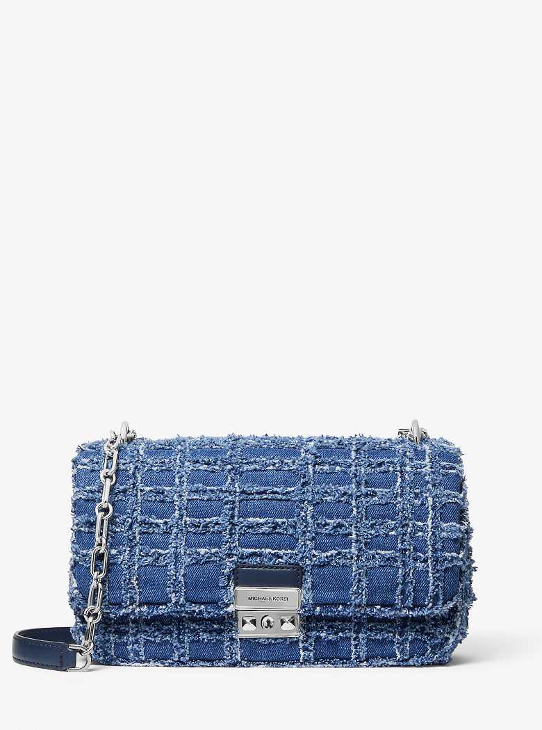 Michael Kors Tribeca Large Frayed Denim Denim | SN-MK27007