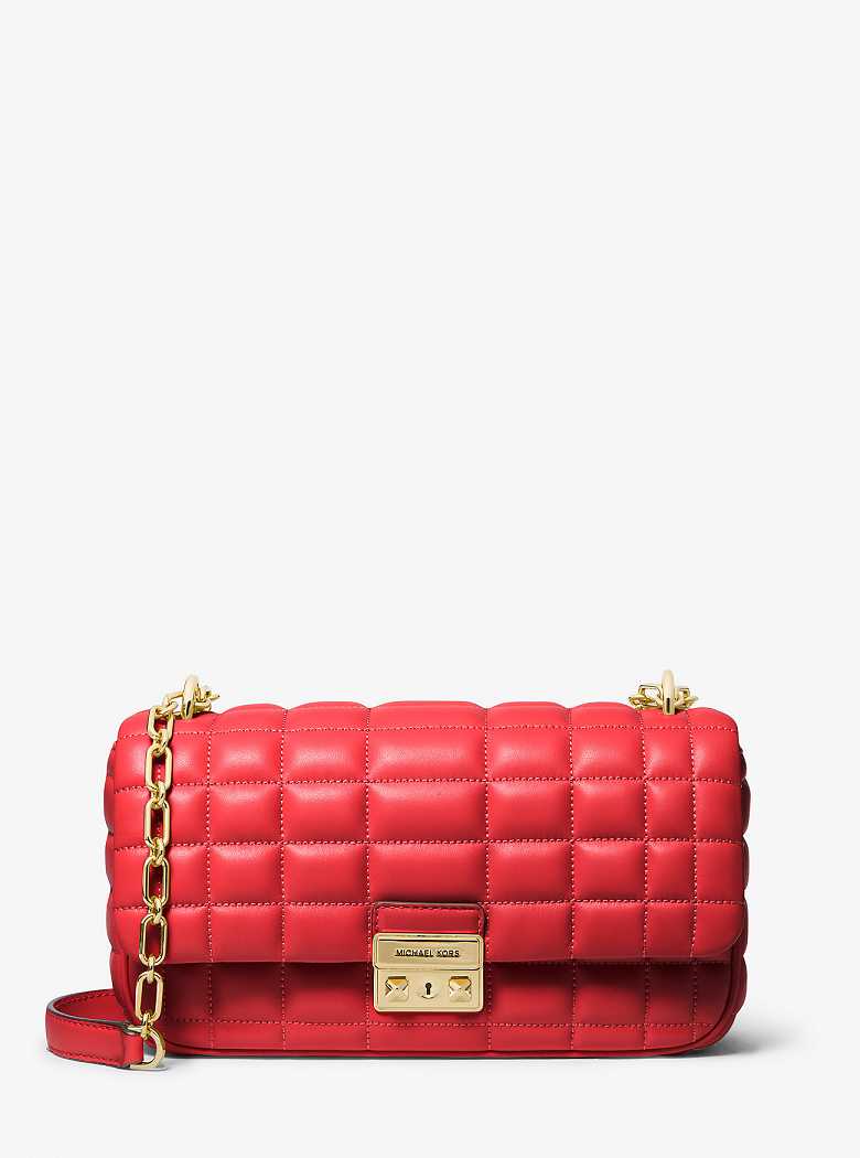 Michael Kors Tribeca Large Quilted Leather Lacquer Red | SN-MK26997