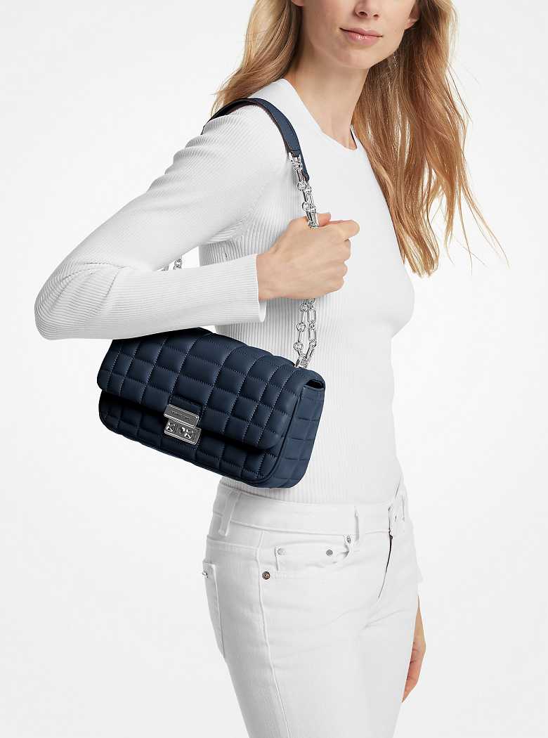 Michael Kors Tribeca Large Quilted Leather Navy | SN-MK27033