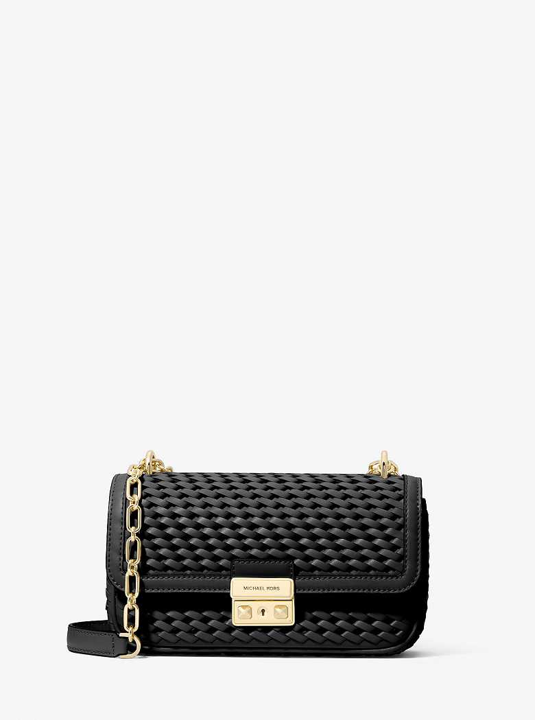 Michael Kors Tribeca Small Hand-Woven Leather Black | SN-MK26937