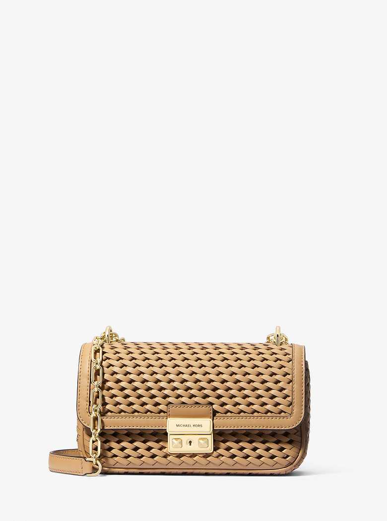 Michael Kors Tribeca Small Hand-Woven Leather Camel | SN-MK26938