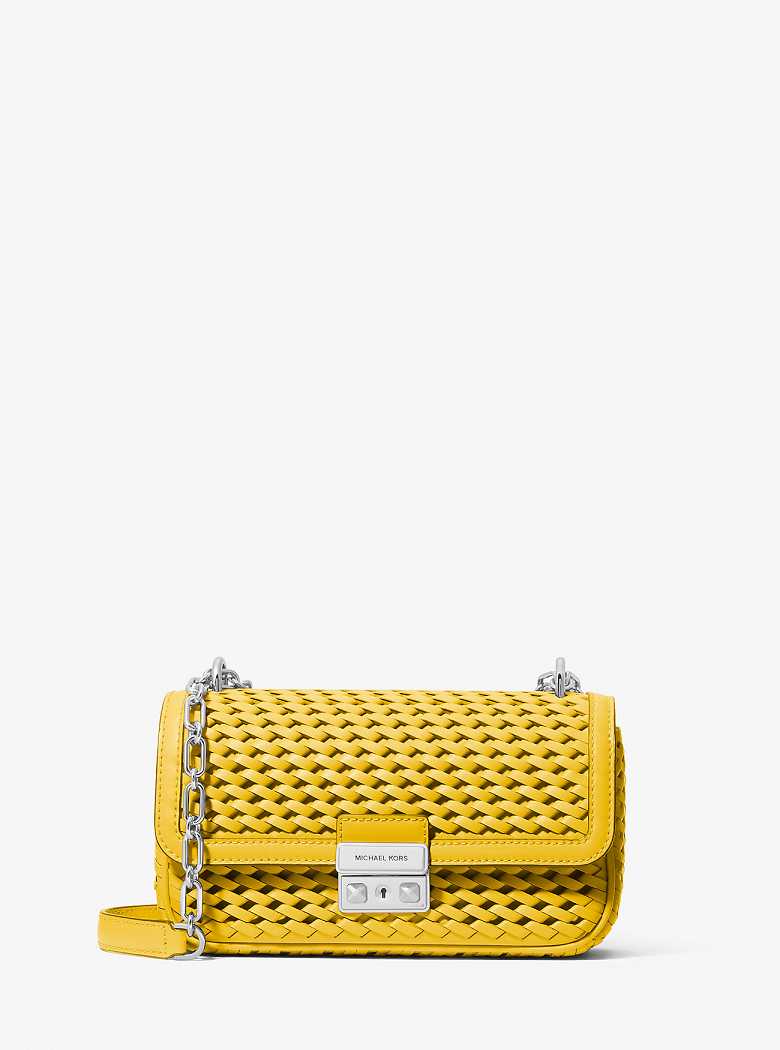 Michael Kors Tribeca Small Hand-Woven Leather Bright Dandelion | SN-MK26944