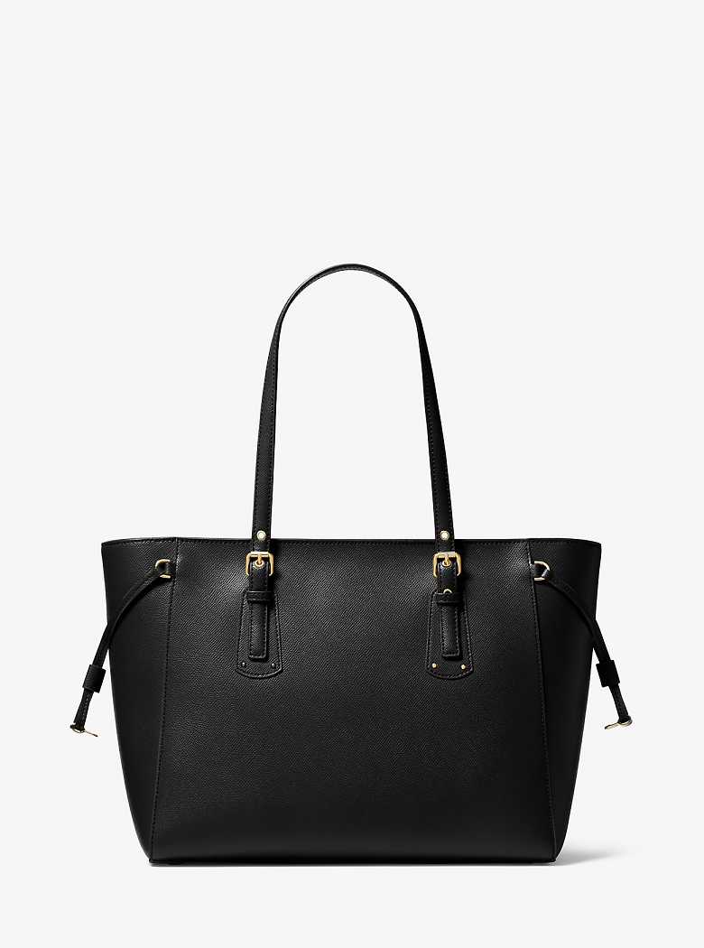 Michael Kors Voyager Medium Crossgrain Leather Black | SN-MK26883