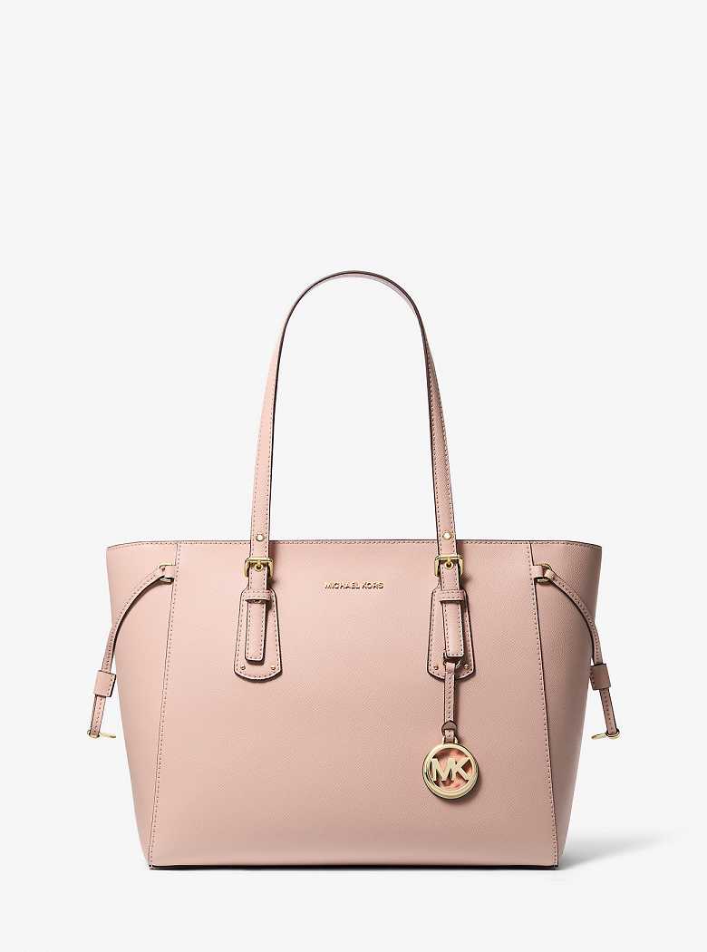 Michael Kors Voyager Medium Crossgrain Leather Soft Pink | SN-MK26884