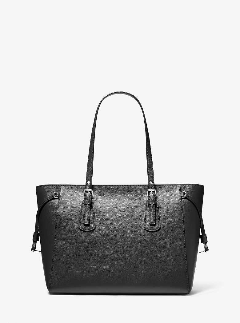 Michael Kors Voyager Medium Crossgrain Leather Black | SN-MK26887