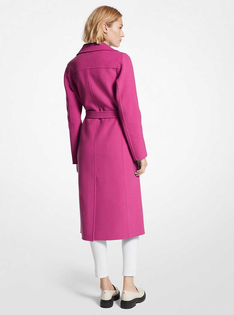 Michael Kors Wool Blend Trench Fuschia | SN-MK26599